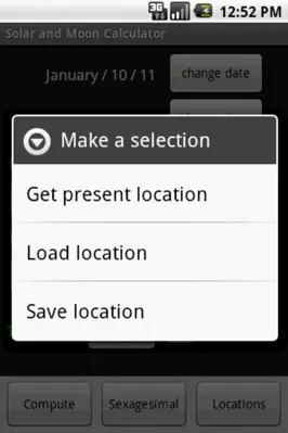 Solar and Moon Calculator android App screenshot 0