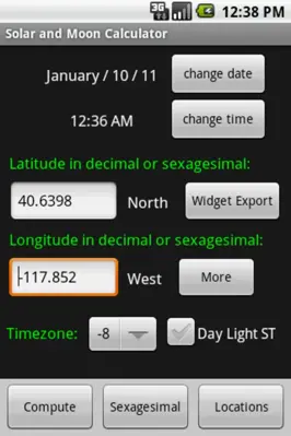 Solar and Moon Calculator android App screenshot 7